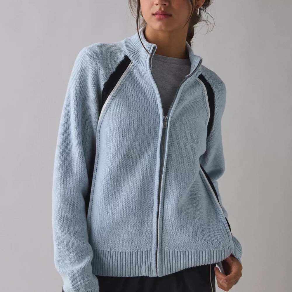 OBEY Lizzie Zip-Front Mock Neck Sweater